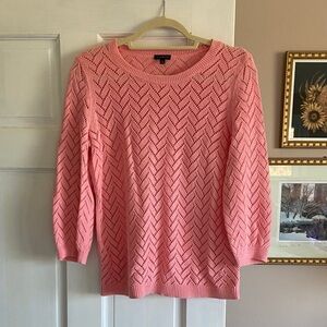 Talbots Coral Crew Neck Sweater